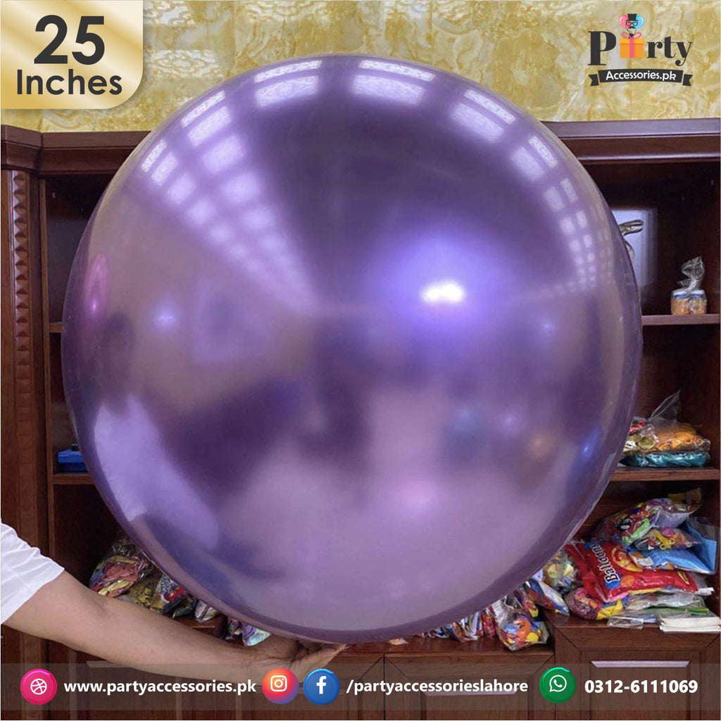 giant chrome balloons purple