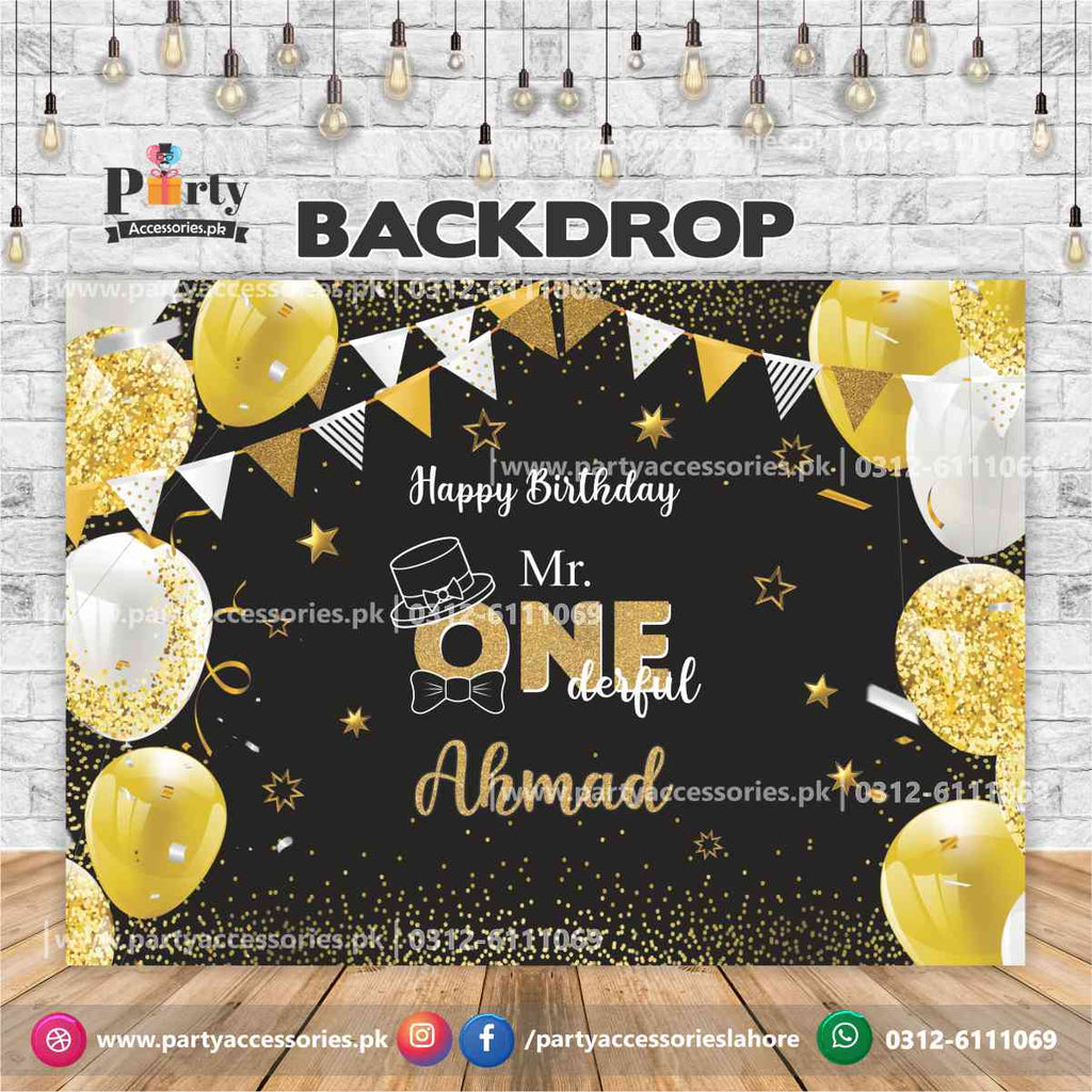 Onederful theme Birthday Party Backdrop customized