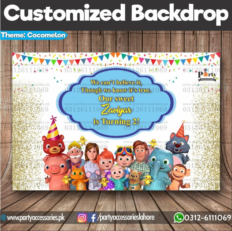 Children's party decorations in cocomelon theme