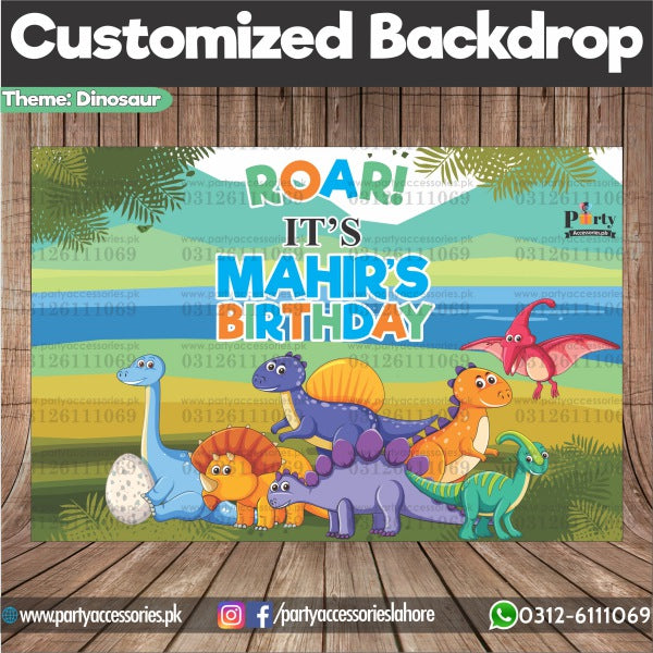 Customized Dinosaur Theme Birthday Party Backdrop