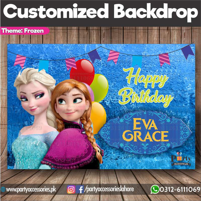 Customized Frozen Elsa Theme Birthday Party Backdrop