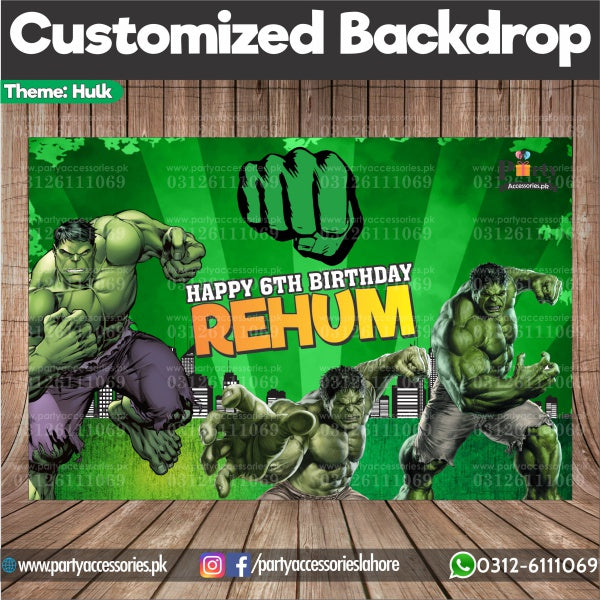 Customized Hulk Birthday Backdrop