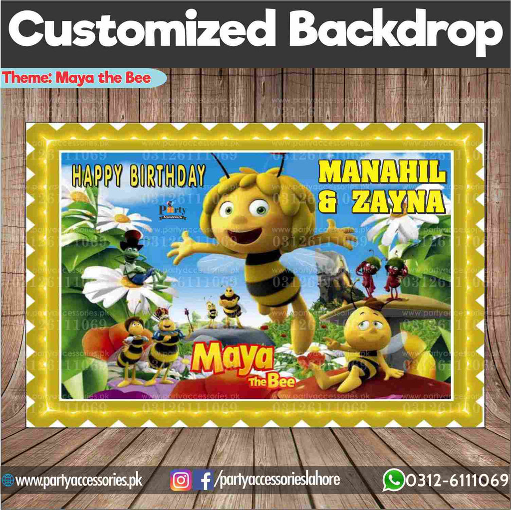 Customized Honey Bee Theme Birthday Backdrop