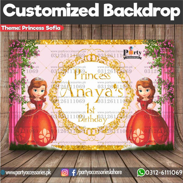 Customized Princess Sofia Theme Birthday Party Backdrop Amazon designs