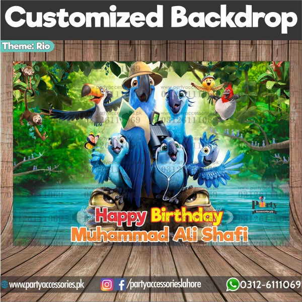 Customized Rio Theme Birthday Party Backdrop