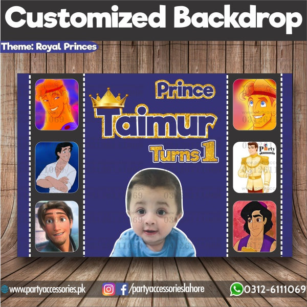 Customized Prince Theme Birthday Backdrop