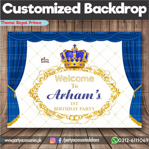 Customized Prince Theme Birthday Backdrop