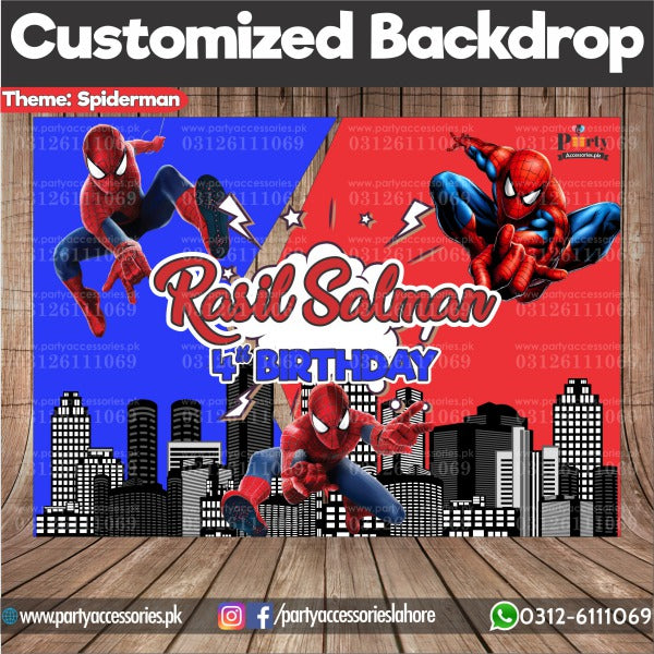 Customized Spider-Man Birthday Party Backdrop