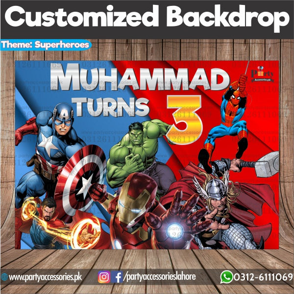 Superheroes avengers Theme Birthday party Backdrop