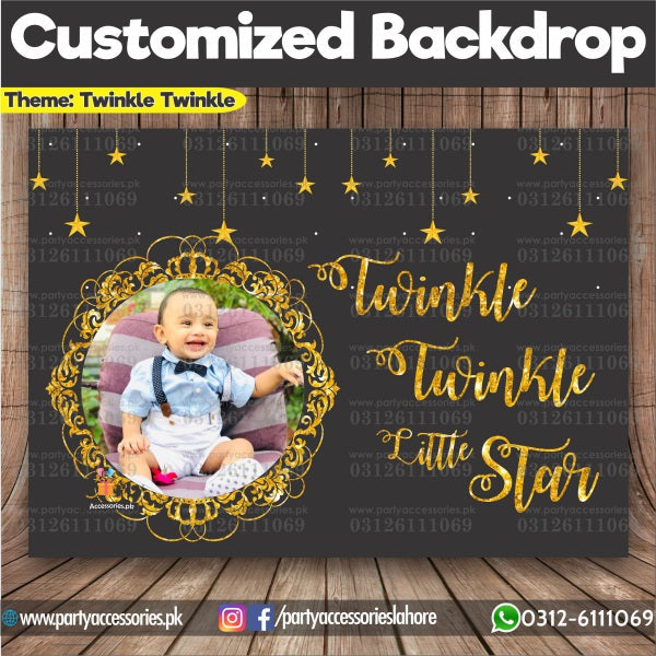  Twinkle Twinkle little star theme Birthday Backdrop for boys