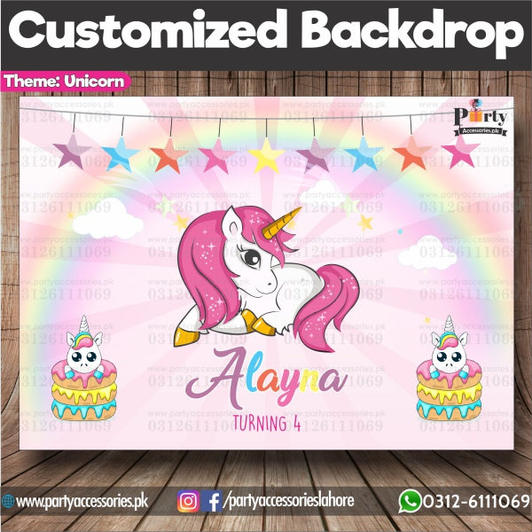 Customized UNICORN Theme Birthday Party Backdrop