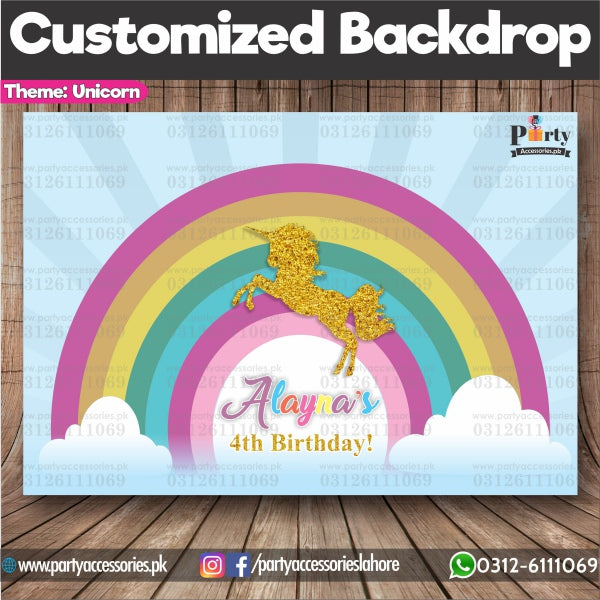 Customized UNICORN Theme Birthday Party Backdrop