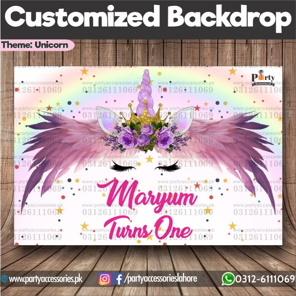 Customized UNICORN Theme Birthday Party Backdrop