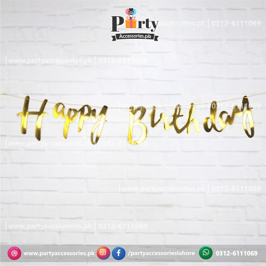 happy birthday golden foil cutout banner 