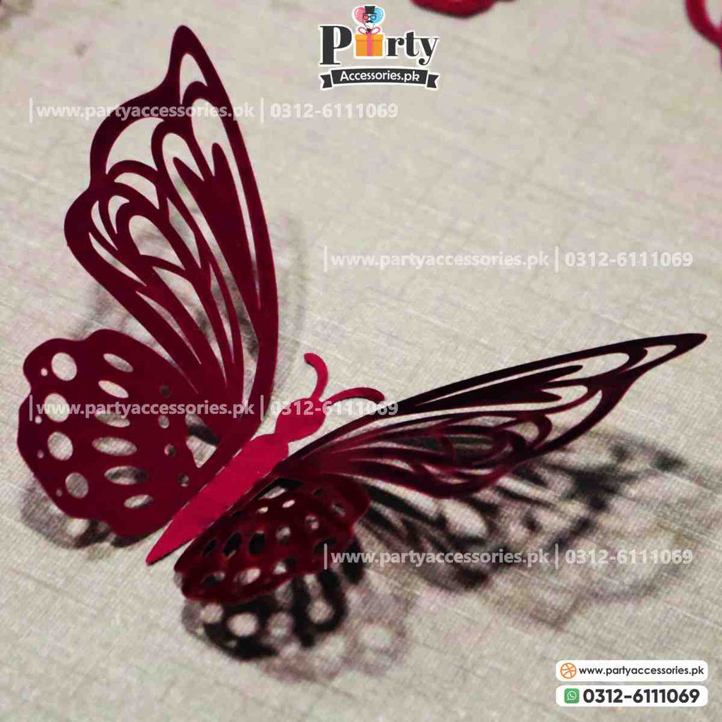 3d butterfly cutouts in purple