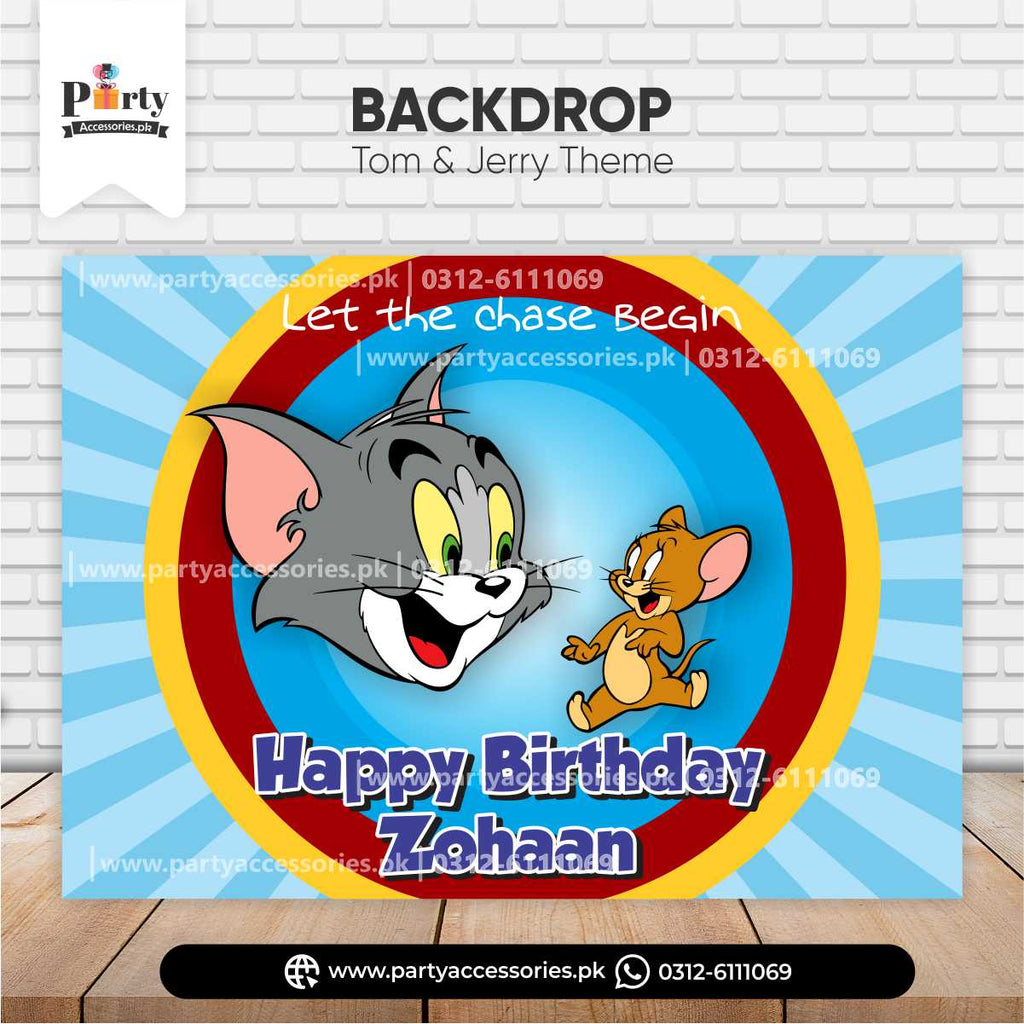 tom and jerry theme customized backdrop for wall decoration 