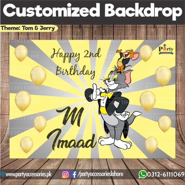 Customized Tom and Jerry Birthday Party Backdrop