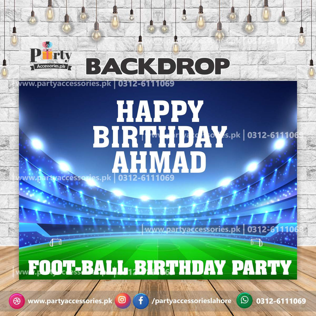 Customized football Theme Birthday Party Backdrop with stadium