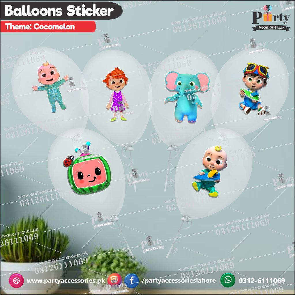 Cocomelon theme Transparent balloons decoration ideas with stickers