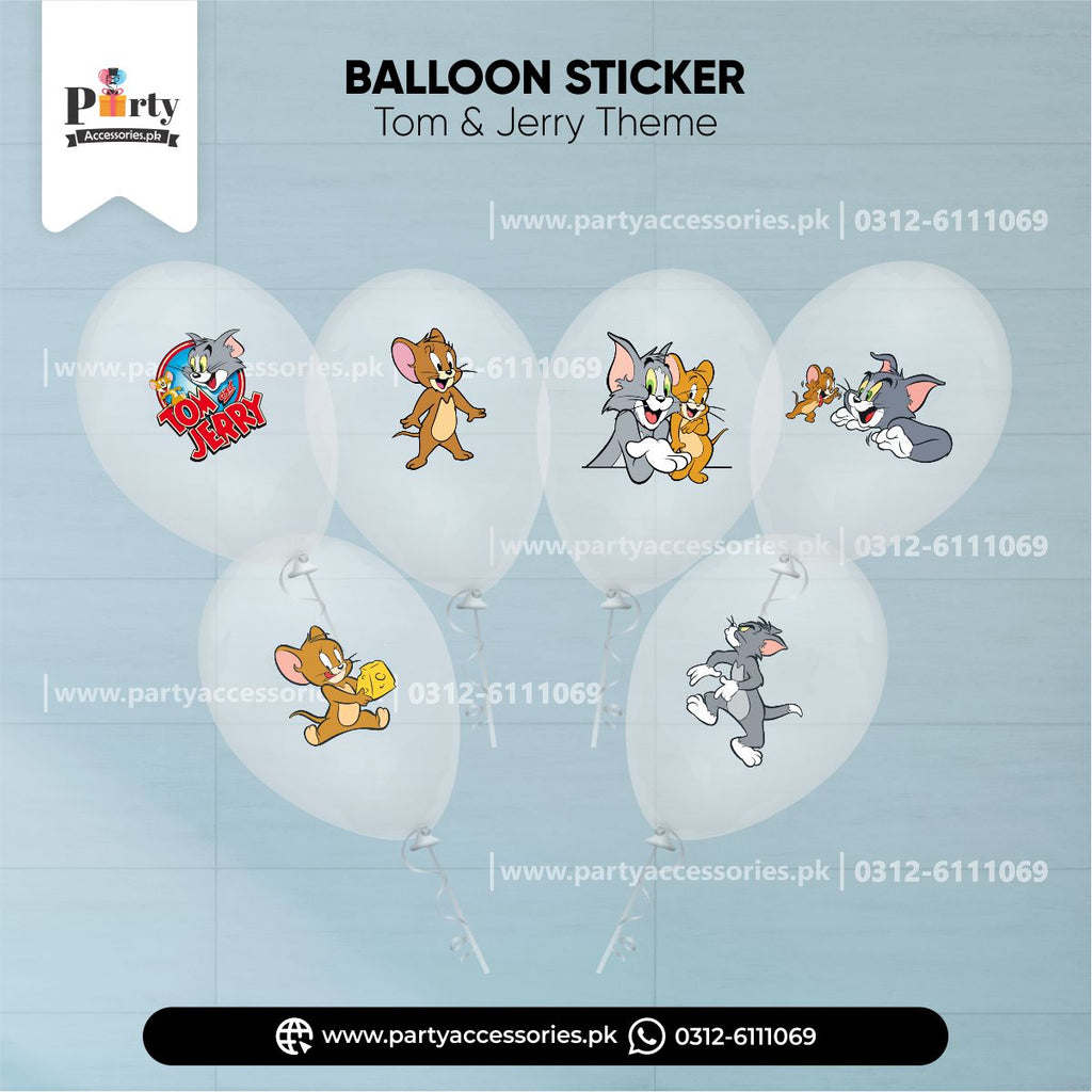 tom and jerry  balloons stickers with transparent balloons 