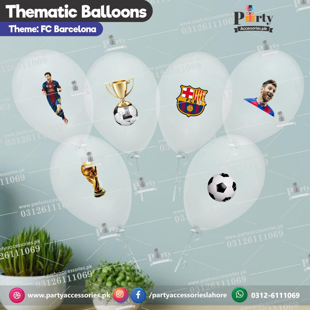 FC Barcelona theme transparent balloons with stickers 