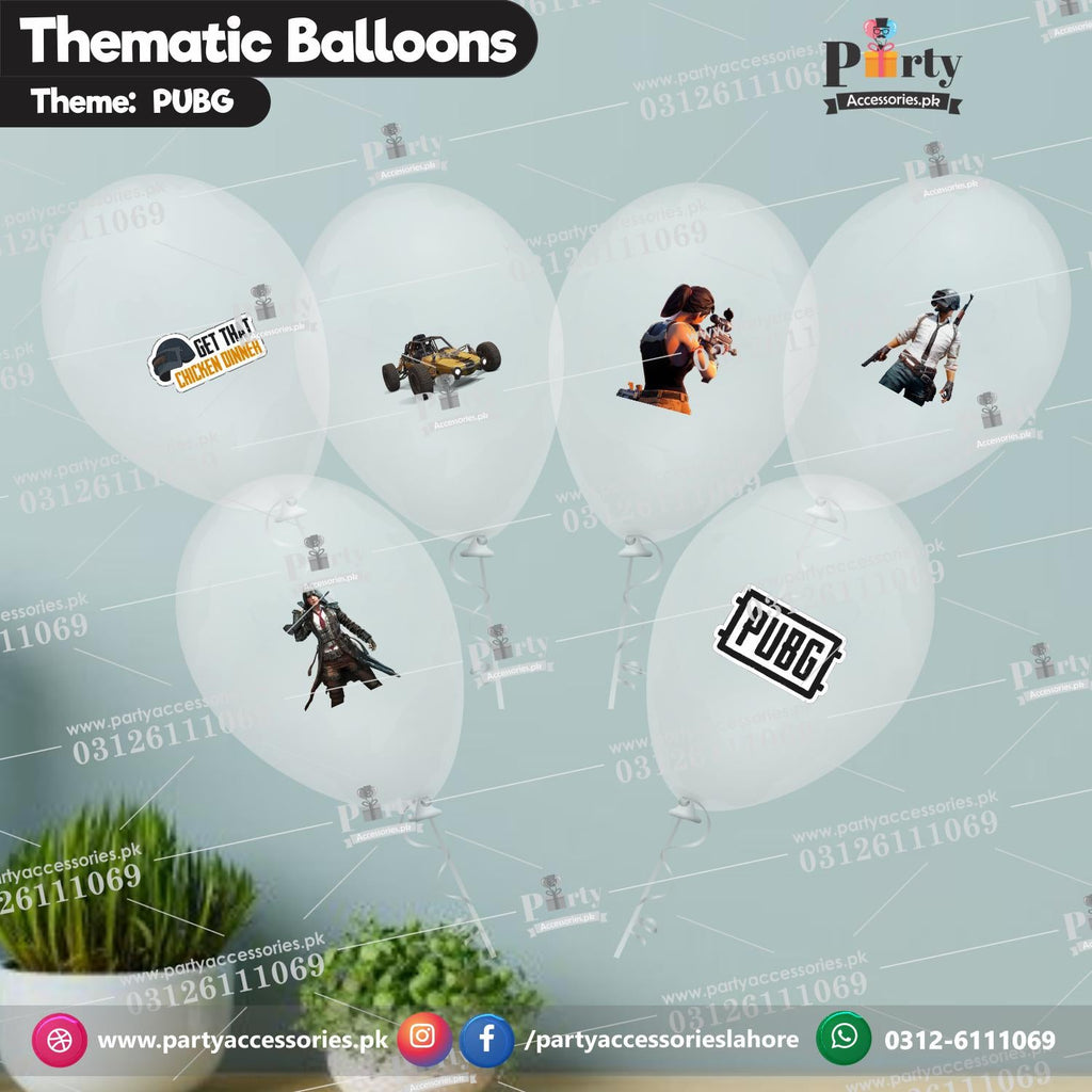 PUBG transparent balloons with stickers 