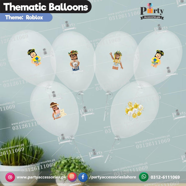 Roblox transparent balloons with stickers for party decoration