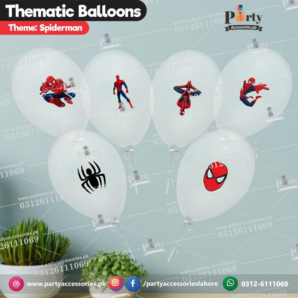 Spiderman theme birthday transparent balloons with stickers 