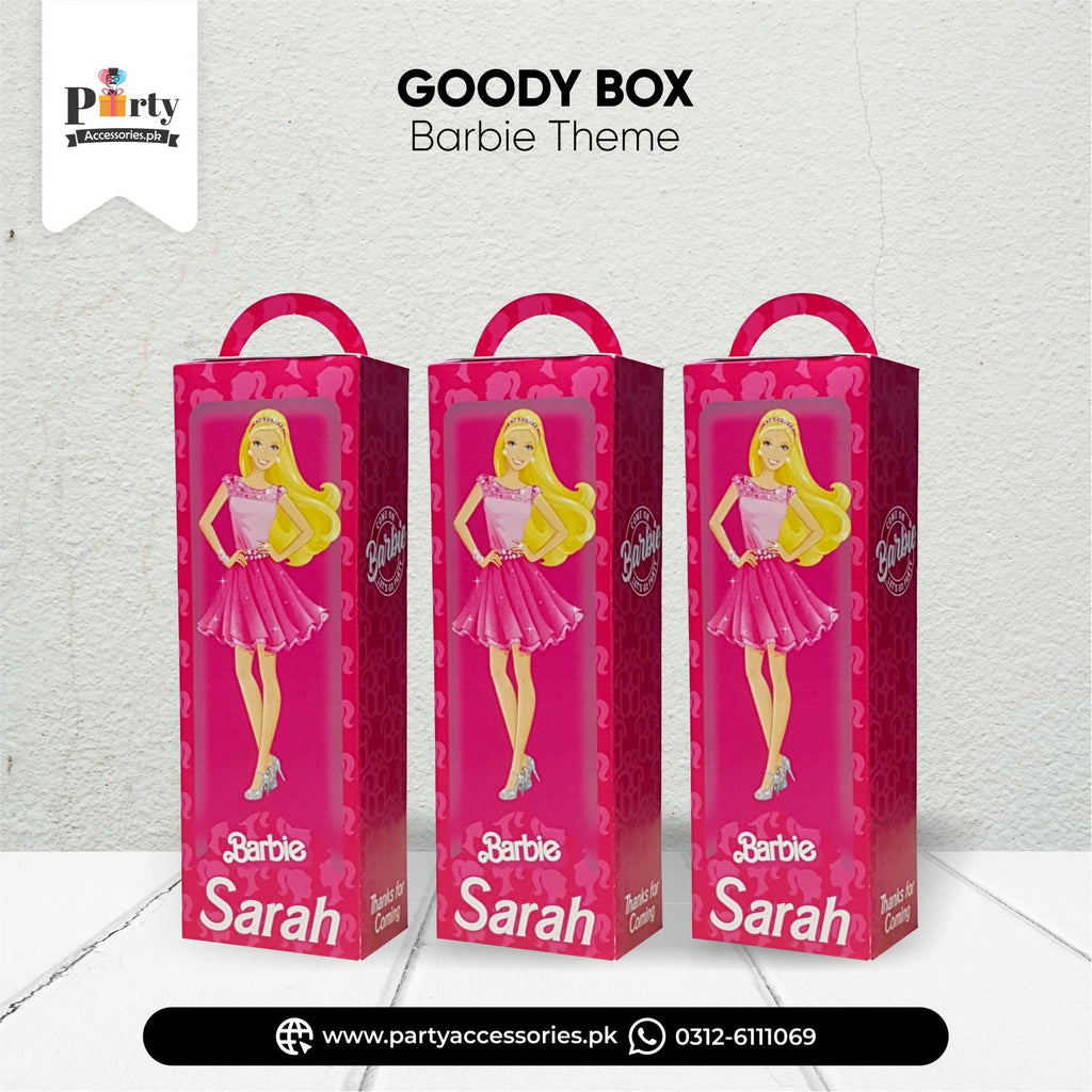 barbie doll birthday idea goody boxes customized with name