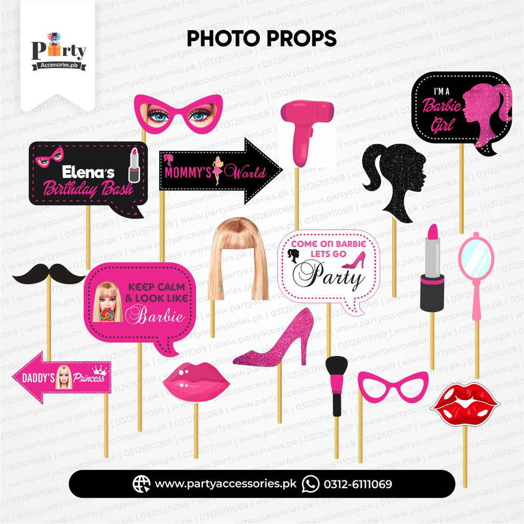 barbie doll theme photobooth props 