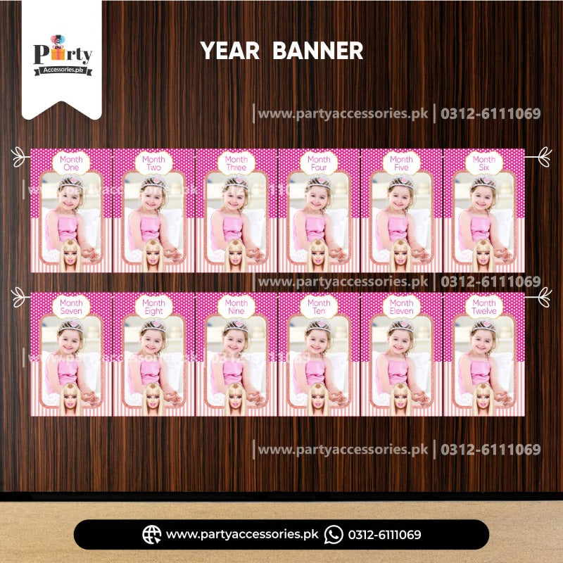 barbie doll theme decorations YEAR PICTURE BANNER