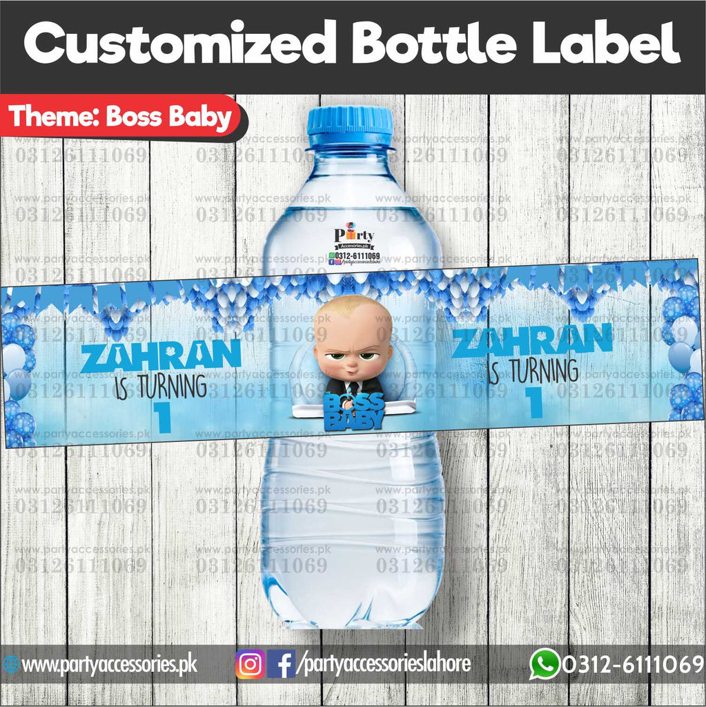 Boss Baby theme Customized Bottle Labels for table decoration