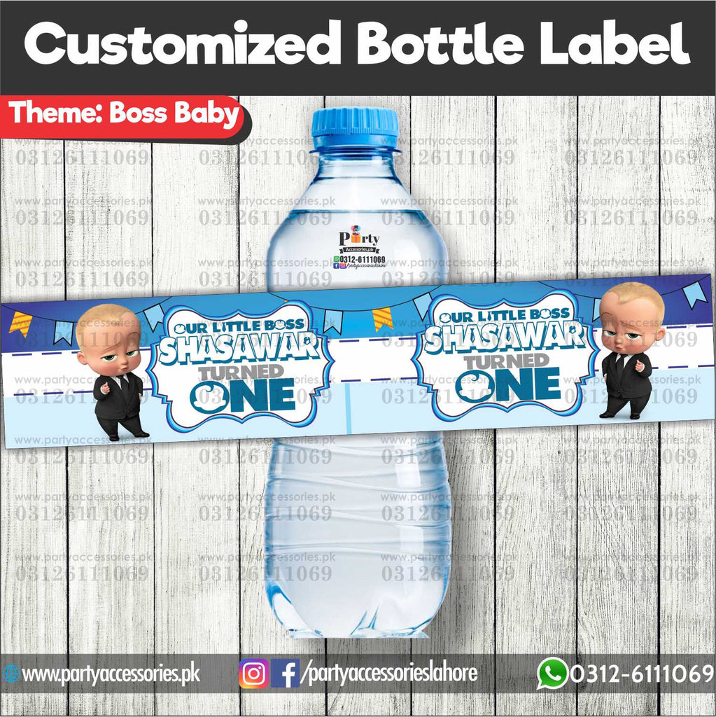 boss baby theme customized bottle labels 
