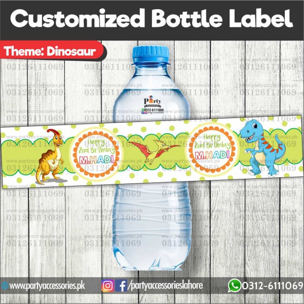 Dinosaur theme Customized Bottle Label wraps