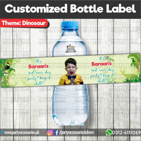 Dinosaur theme Customized Bottle Label wraps