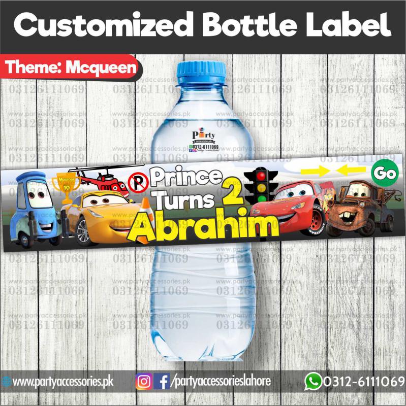 McQueen theme Customized Bottle Labels