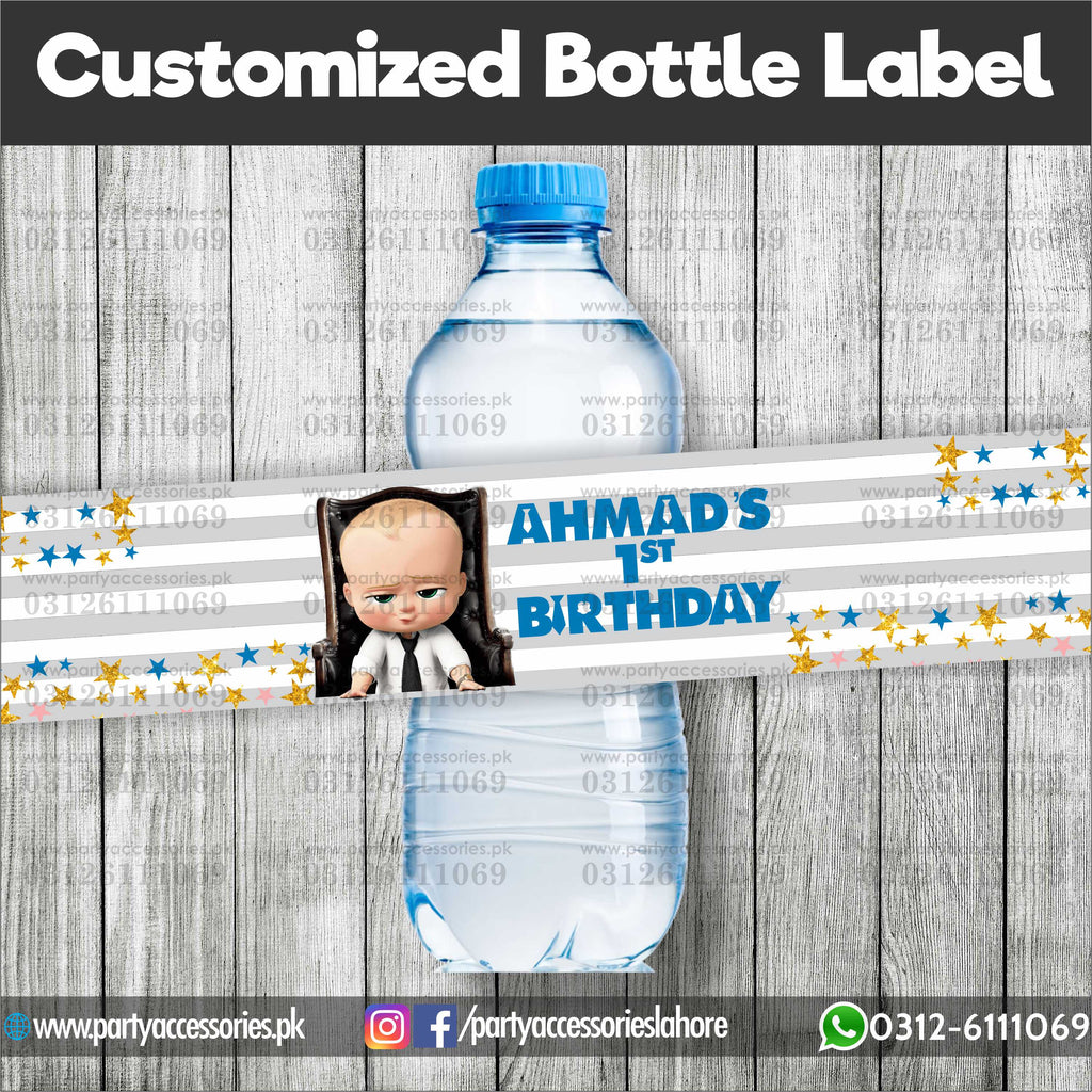 Boss Baby theme Customized Bottle Labels for table decoration amazon ideas