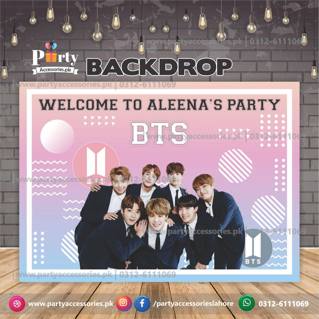 BTS theme customized birthday party backdrop for wall decoration