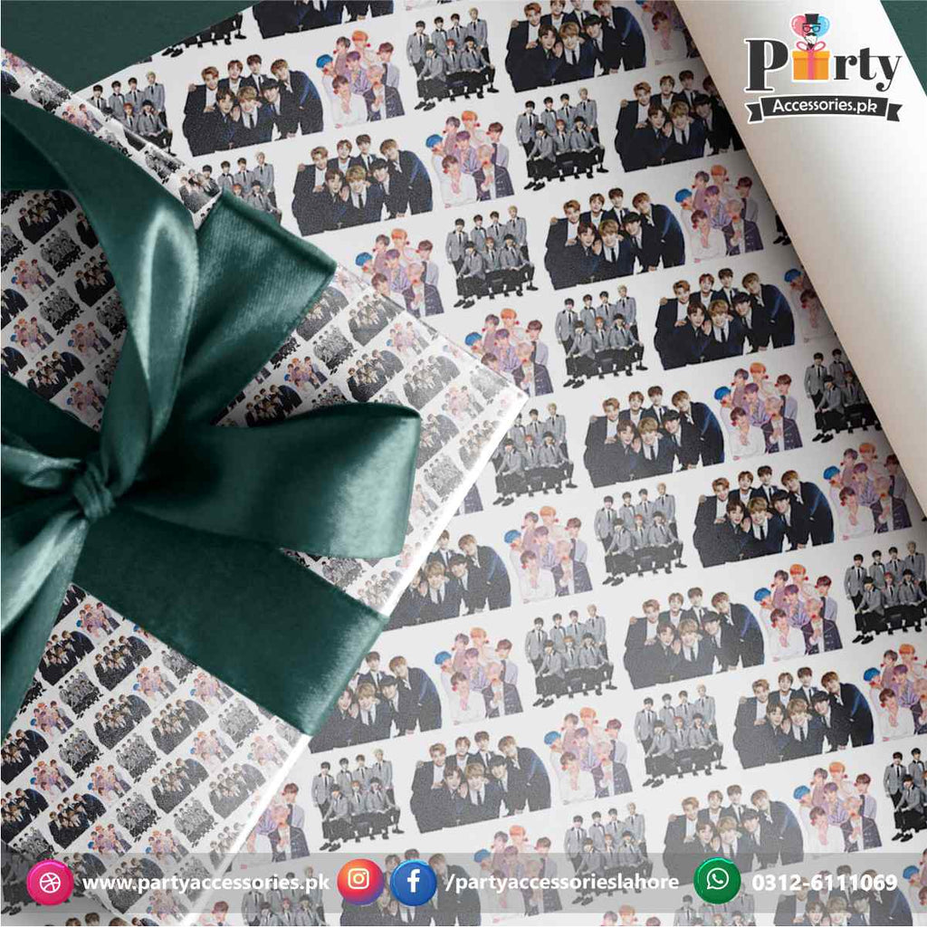 Bts theme gift wrapping sheets for birthday party gift decoration