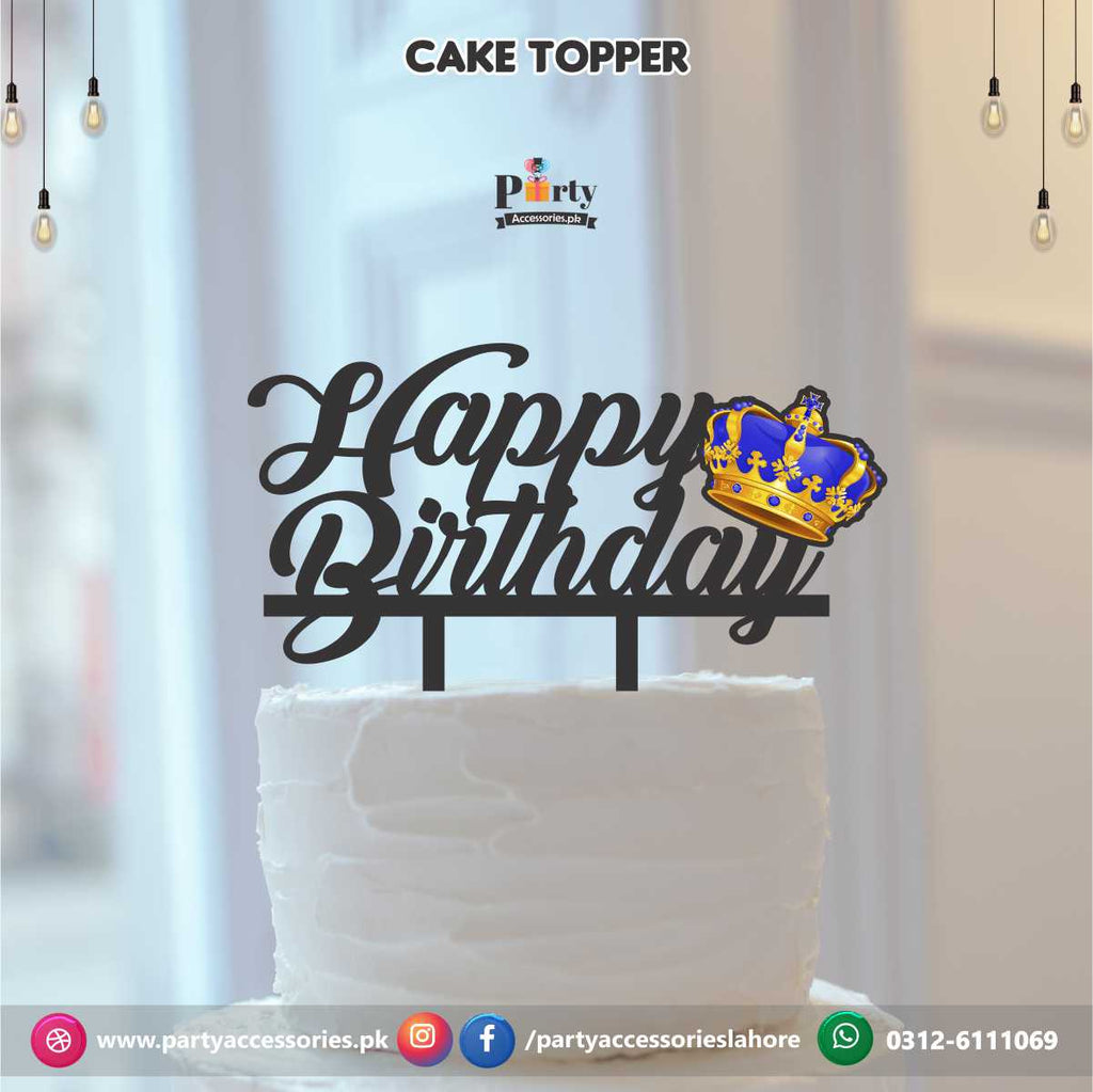 Prince theme cake topper customized on wooden