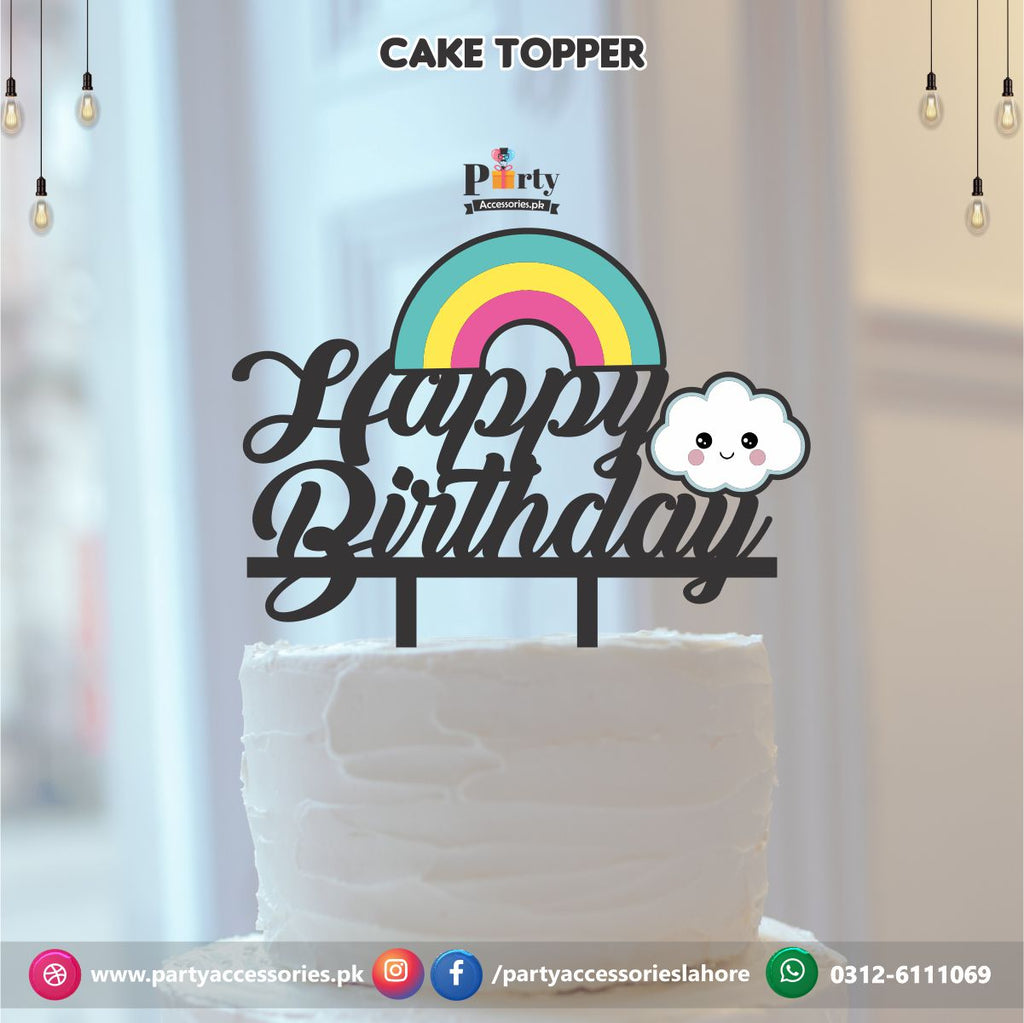 rainbow birthday cake topper