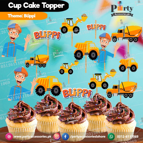 Blippi theme customized birthday cupcake toppers set amazon ideas decoration 