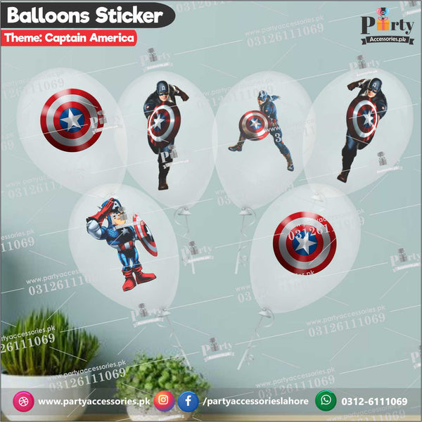 Captain America theme transparent balloons with stickers 