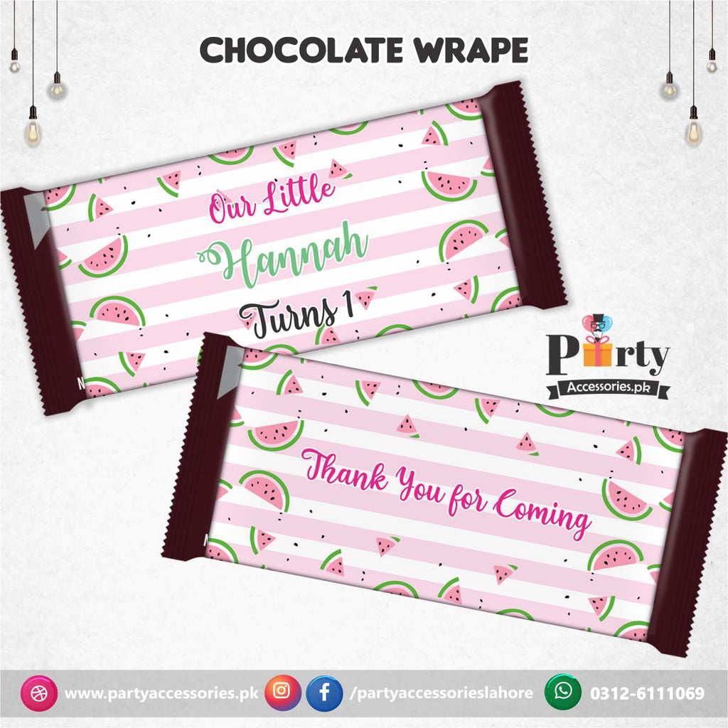Customized One in a melon theme chocolate wraps