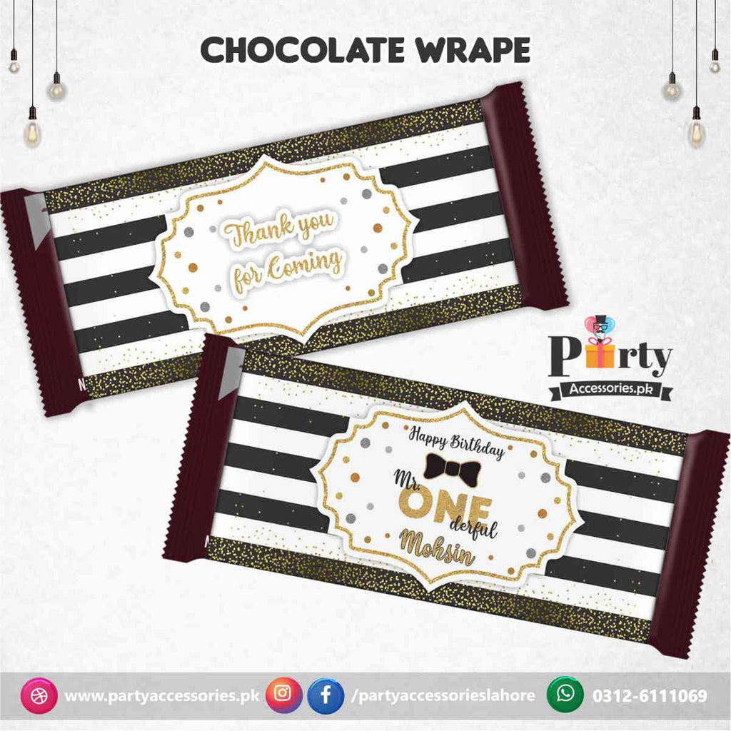 onederful theme chocolate wraps