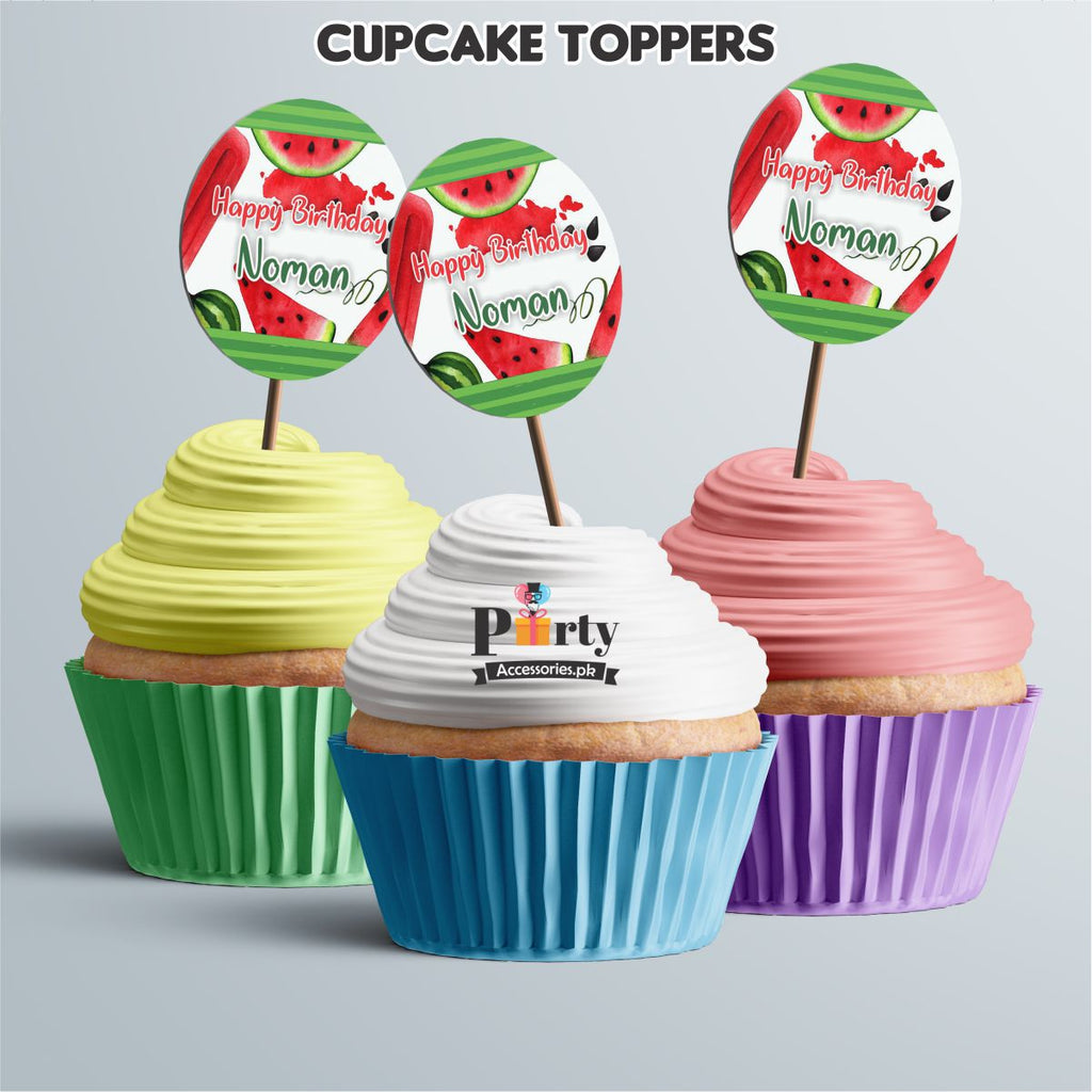 One in a  melon theme party | cupcake Toppers