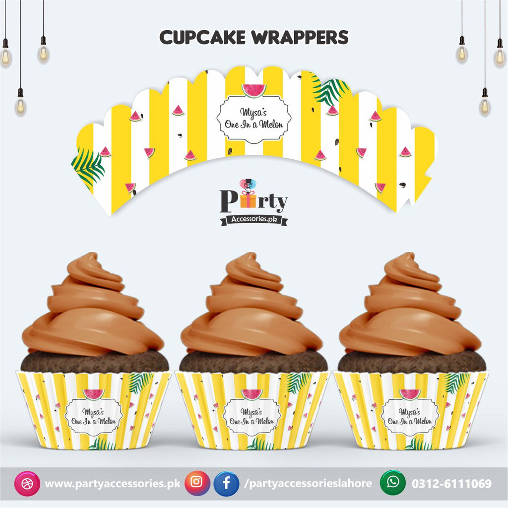Customized One in a Melon theme Cupcake wraps (8 pcs)