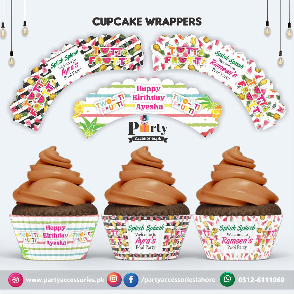 Customized Tutti Fruiti theme Cupcake wraps 