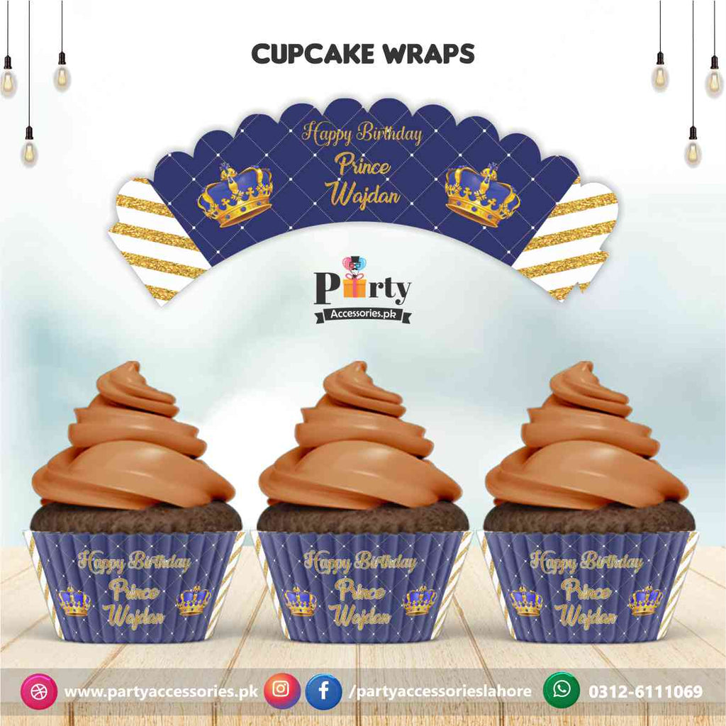 Prince theme birthday party cupcake wraps