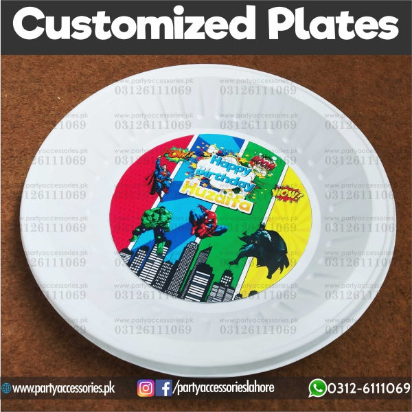Customized disposable Plates for Super hero avengers theme party 